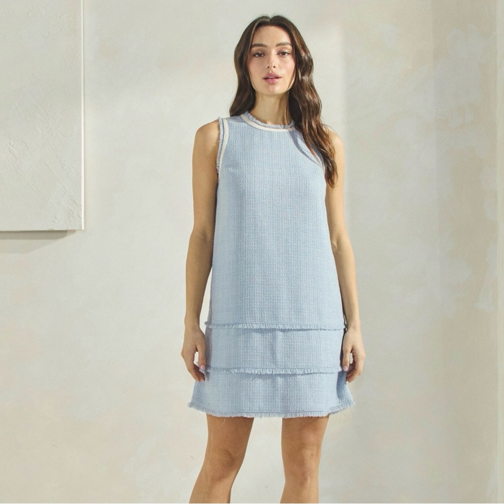 Premium Boutique Tweed Shift Dress